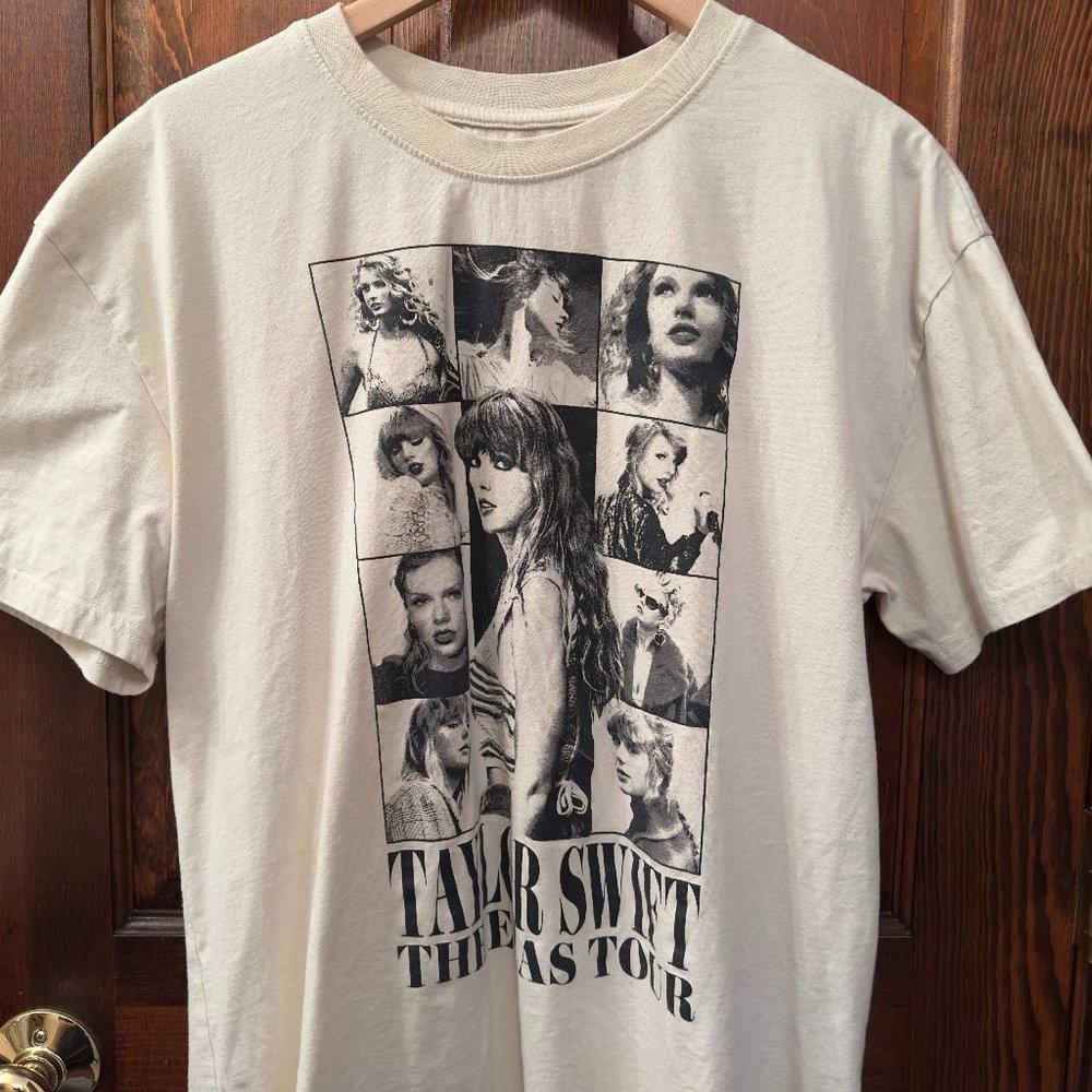 Taylor Swift Eras Tour Cream + Black Tour Shirt (Large)